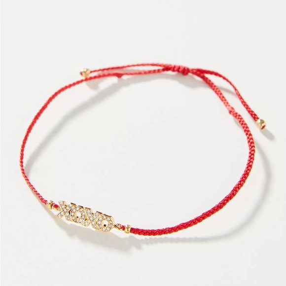 Anthropologie Jewelry - New Anthropologie Mystical Cord Tie Bracelet Red Valentine
